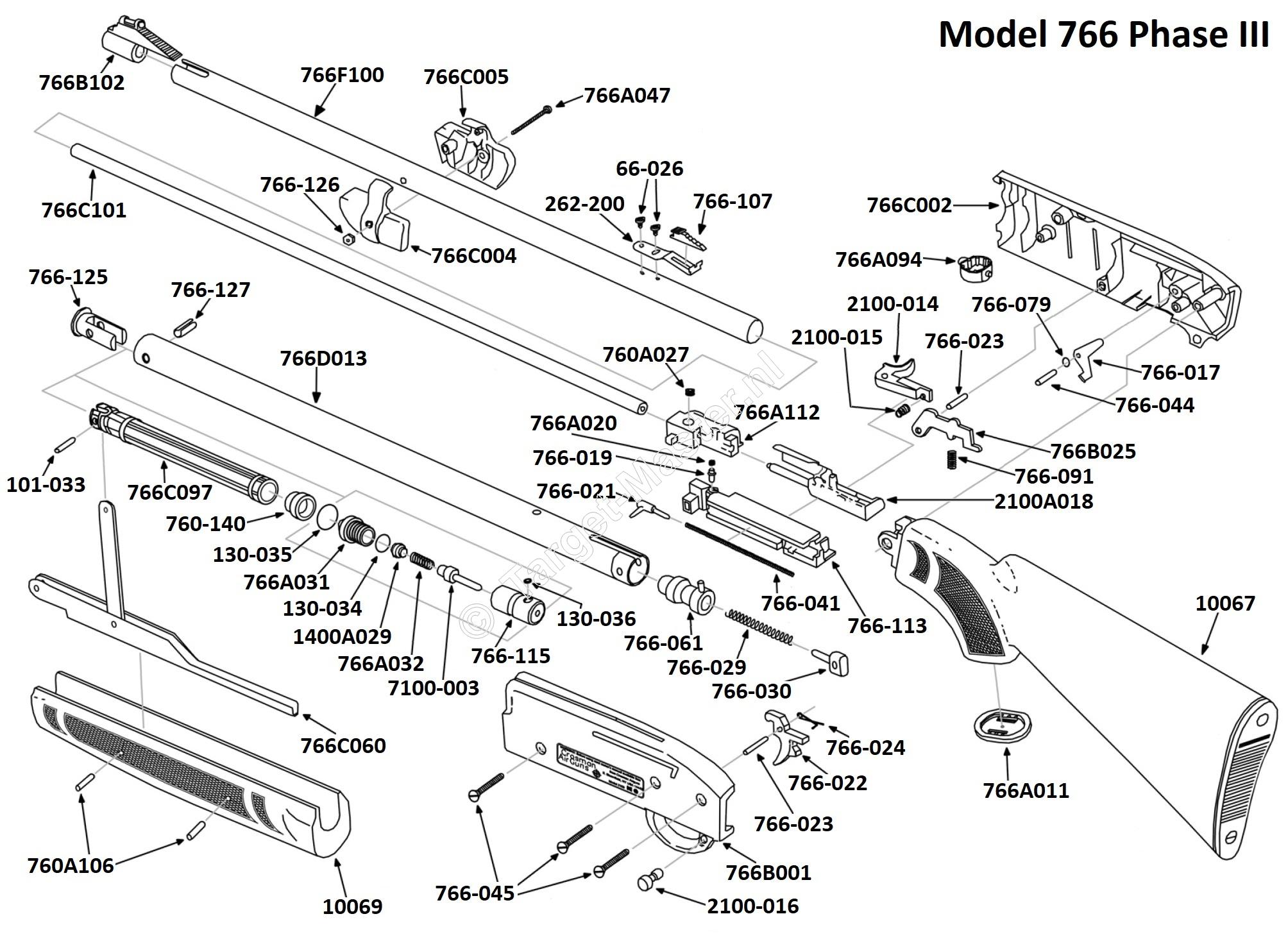 766, Parts Drawing Crosman 766, Phase III